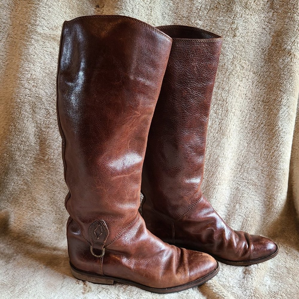 Joan & David Brown Leather Riding Boot - Picture 2 of 15